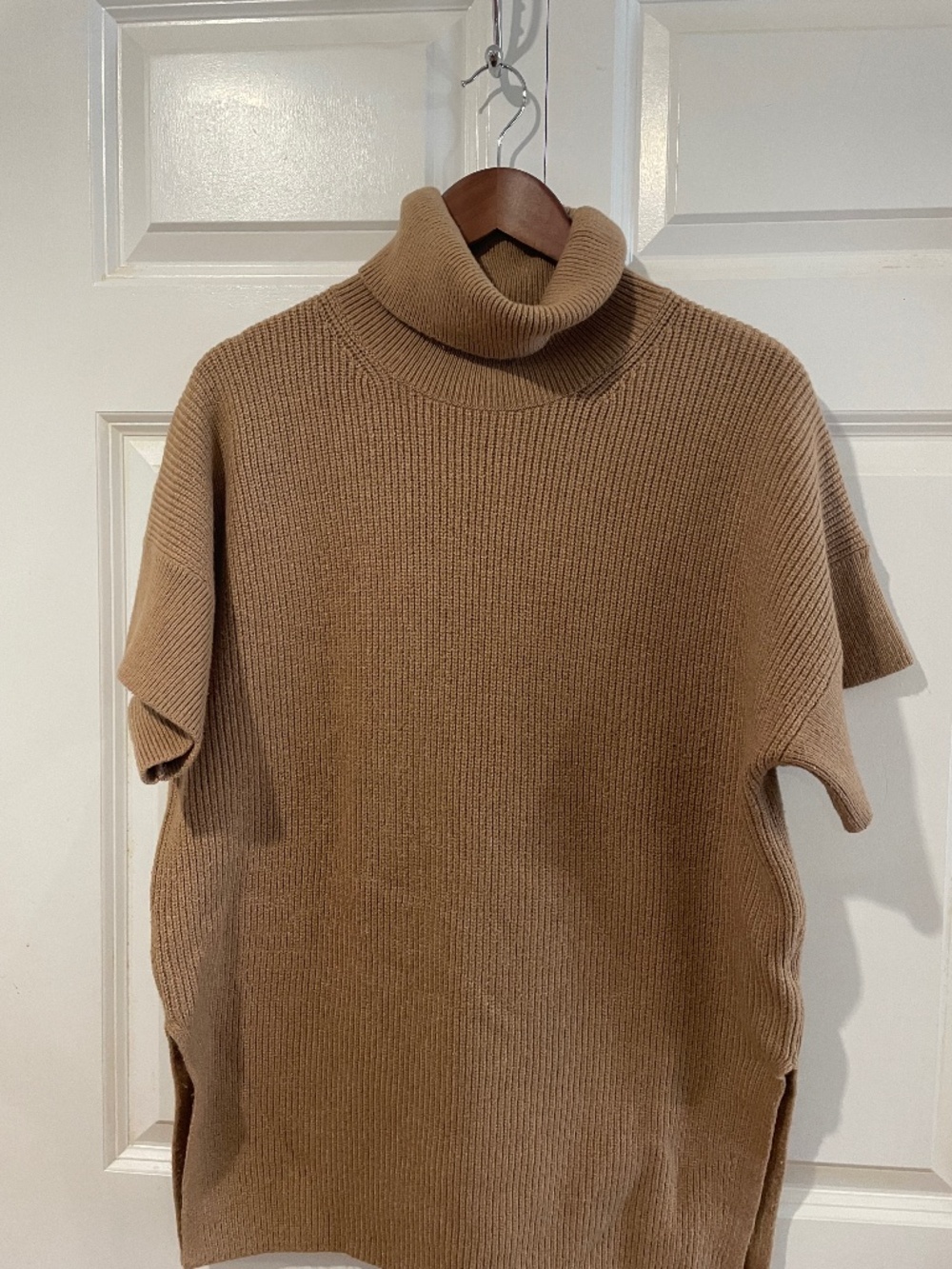 Banana Republic - camel short sleeve turtleneck sweater